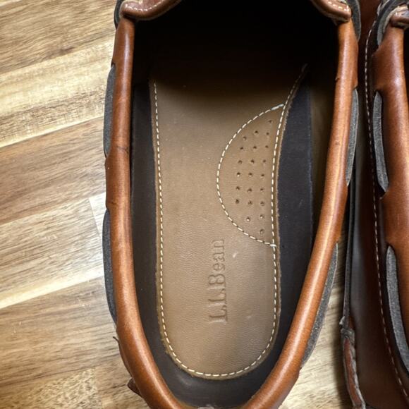 L.L. Bean CLEAN Men’s Brown Leather Moccasin‎ Shoe Model 197690 Size 10 D main image 8